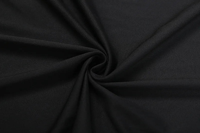 Women's Black Evening Dress Hollow Out A-line Maxi Dress Fashion High Neck Short Sleeve Slim High Split Dresses Sexy Party Gowns