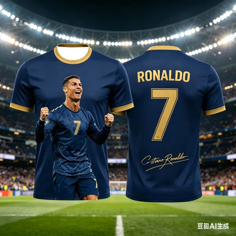 Ronaldo Soccer Sports T Shirt 3D Printed Fashion Soccer Jersey for Adults Kids Fitness Running Sports Tee for Summer Outdoor Use