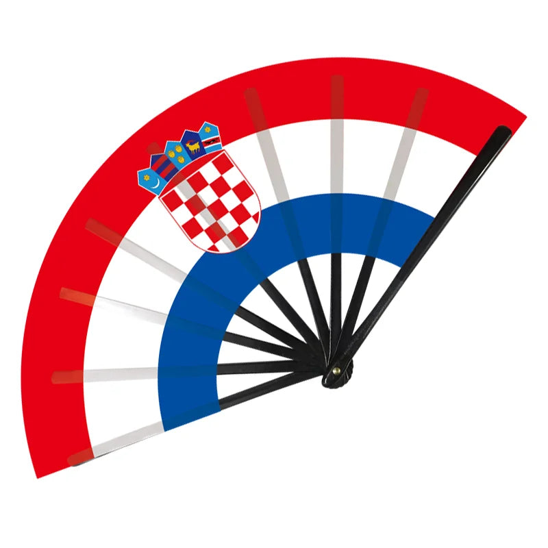 32 Country Flag Folding Hand Fan - مروحة يدوية قابلة للطي بأعلام 32 دولة