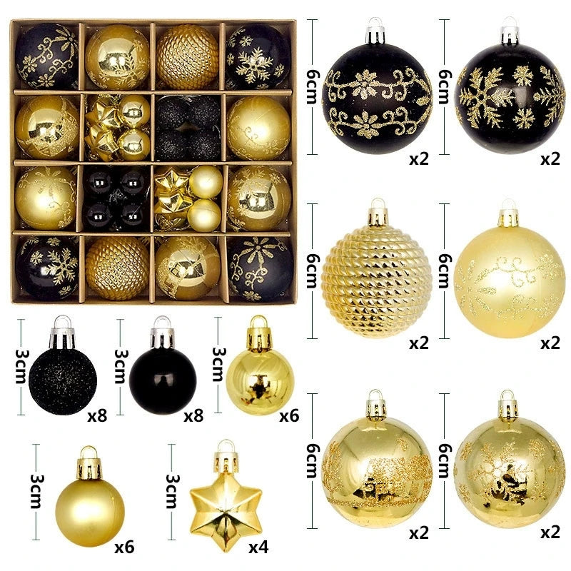 44pcs, Red, Green and White Christmas Ball Decoration Set, Suitable for Home Indoor Holiday Party Decoration,Holiday Party Decor
