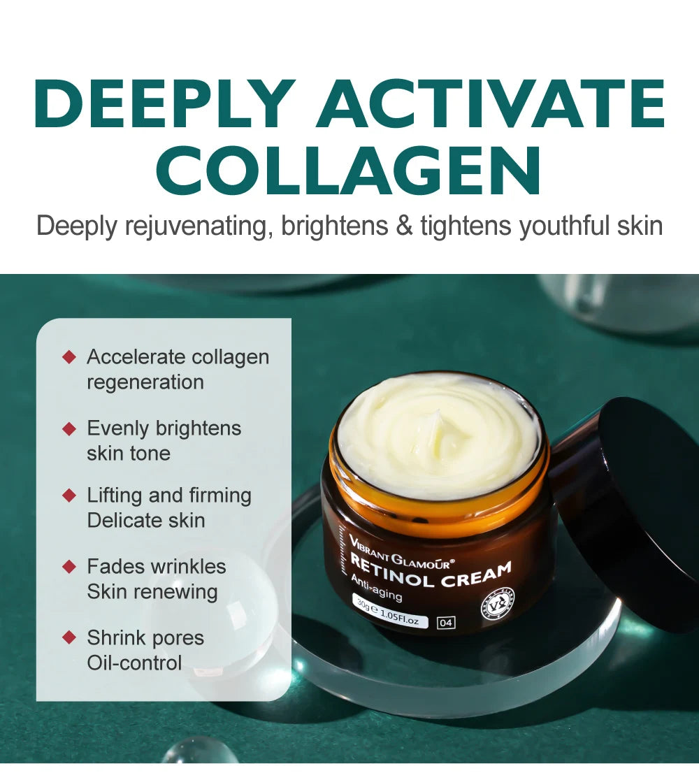 Retinol Face Cream Anti-Aging Remove Wrinkle Firming Lifting Whitening Brightening Moisturizing Hyalronic Acid Facial Skin Care