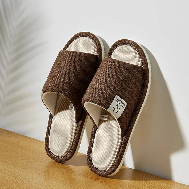 Men’s Indoor Hemp Cotton Slippers – EVA Sole Comfort Shoes (K293-A)