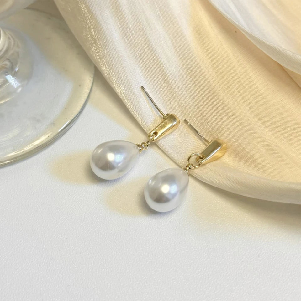 ZAKOL Fashion Elegant Teardrop Pear Imitation Pearl Drop Earrings Simple Versatile Jewelry Gift For Women