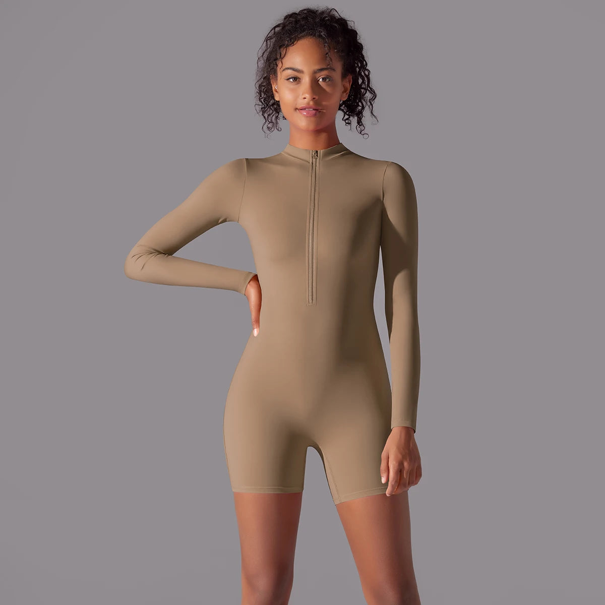 Women Tracksuit Yoga Set Yoga Jumpsuits One Piece Zipper Workout Long Sleeve Rompers Sportswear Gym Set Workout Clothes for Wome