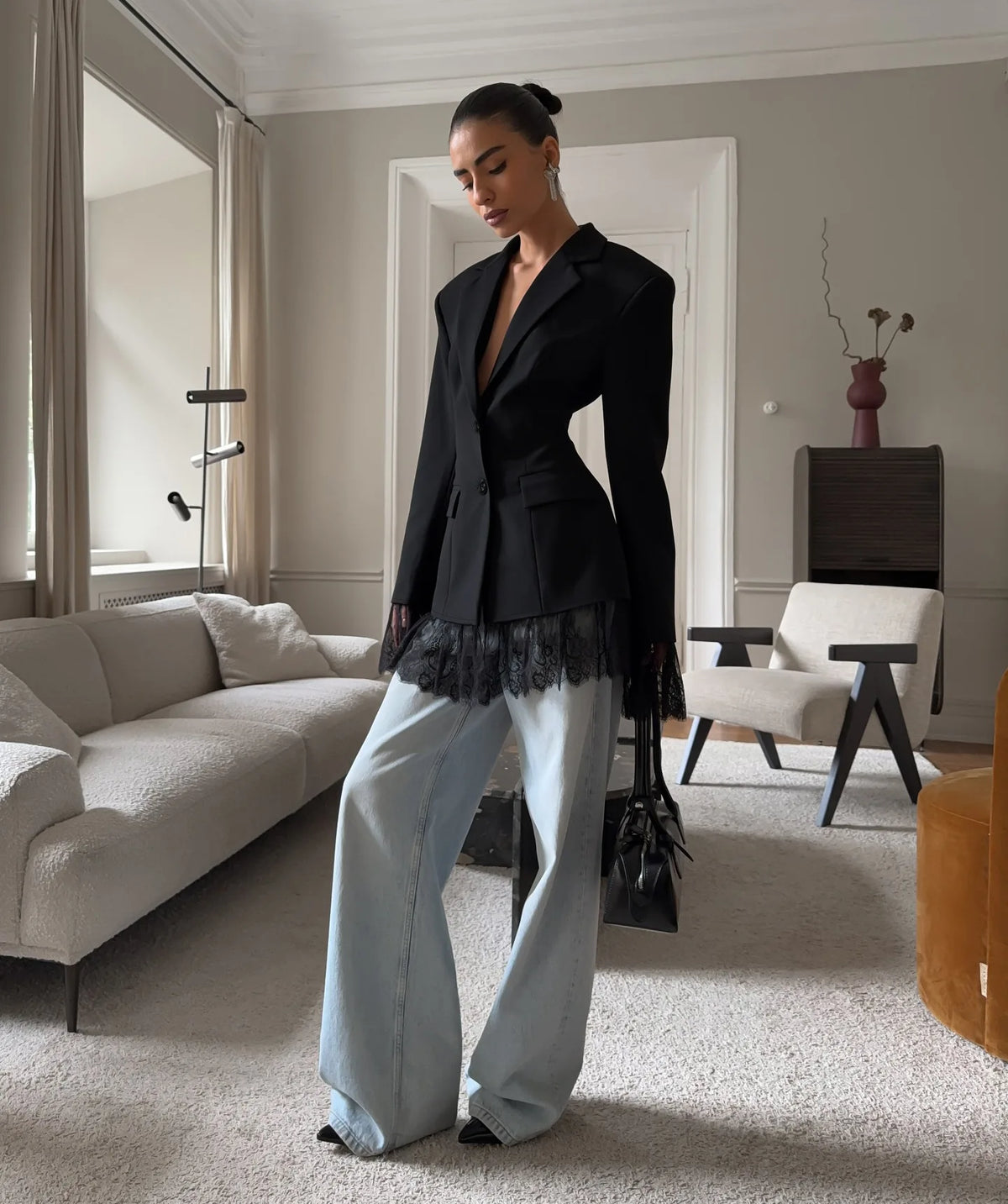 BKLD Black Blazer Dress Women Clothing 2026 Autumn Winter New Fashion Lace Patchwork Office Ladies Long Sleeve Short Dresses