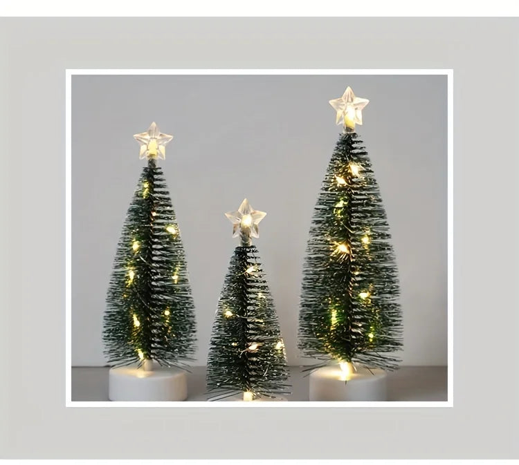 3pcs Large, Medium, And Small Christmas Trees, LED Wire Light Trees, Decorations, Scene Arrangement Additions, Holiday Lighting