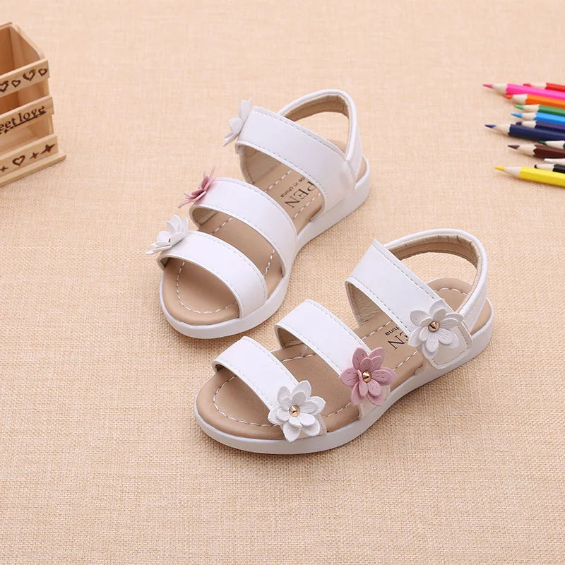 Girls Floral Gladiator Sandals – Summer Beach Shoes