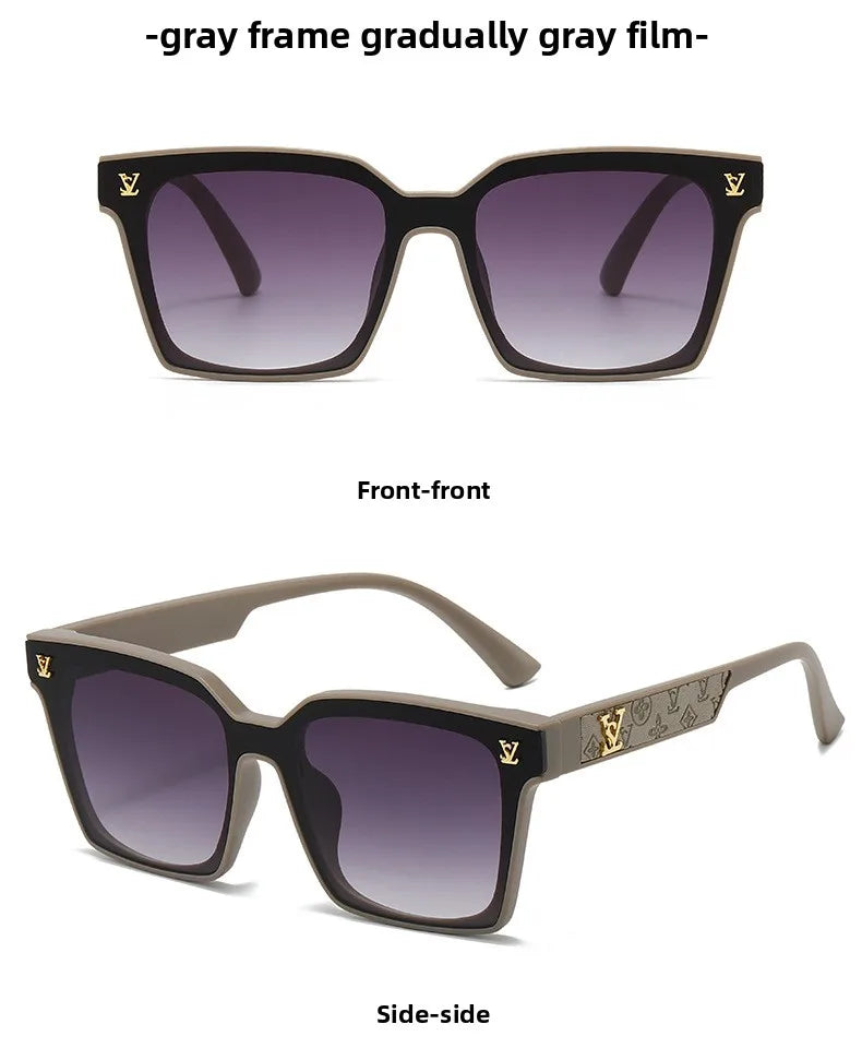 2025 Square Sunglasses for Men & Women – Neutral Leather Design