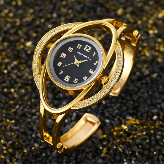 New Light Luxury Gold Women’s Bracelet Watch – Quartz