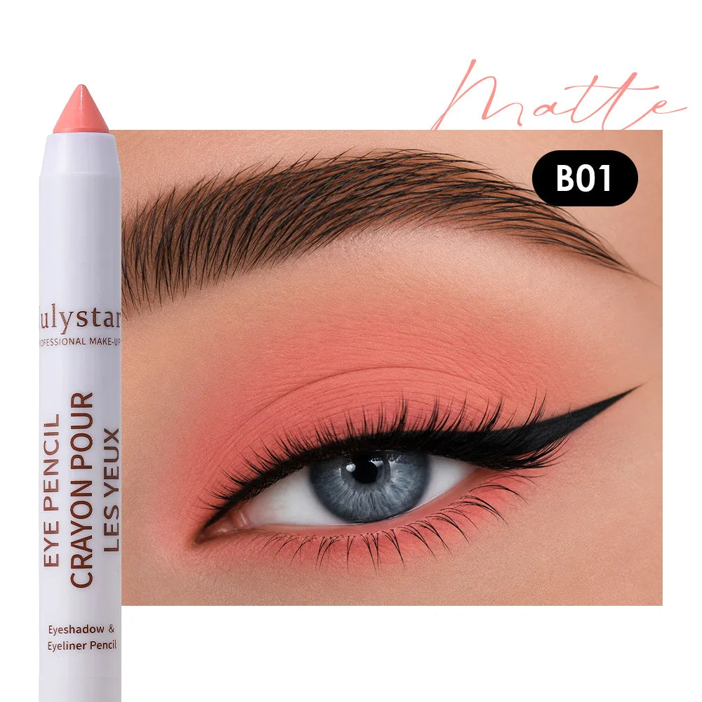18colors Eyeshadow Stick Matte Shimmer Multi-color Waterproof High Pigmented Eyeshadow Pencil Crayon Makeup Tool Eye Cosmetics