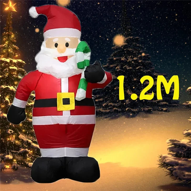 1pc Christmas Decoration Inflatable Toy Gift Snowman Penguin Built-in LED Lights Indoor Outdoor New Year Party DIY Garden Decor