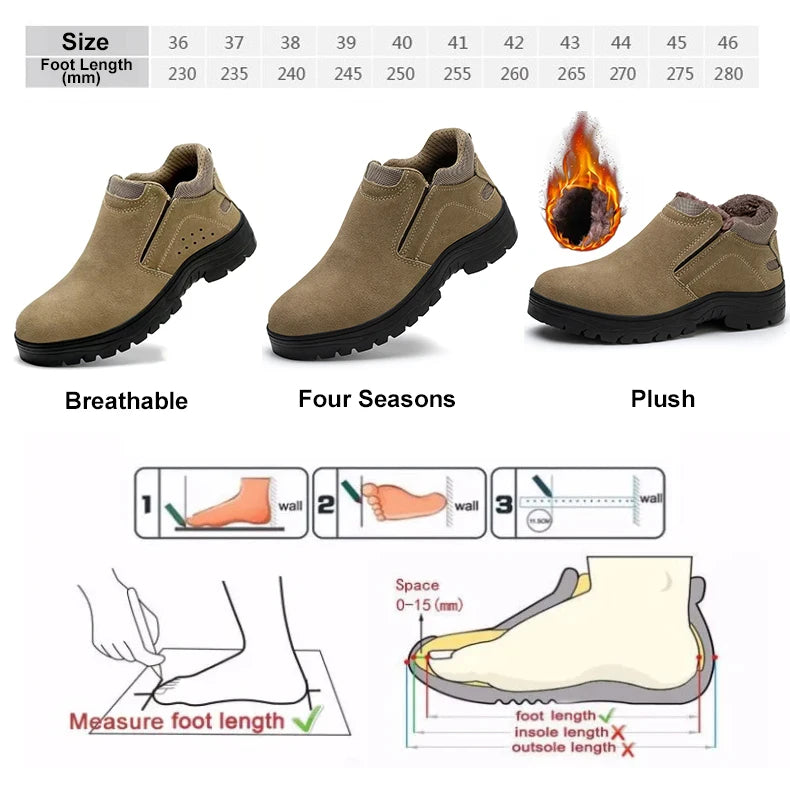 NYWOOH Men Anti Puncture Work Sneakers Breathable Safety Boots Male Soft Sole Wear Resistant Shoes Non-slip Protective Footwear