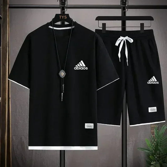 2026 Men’s Casual Waffle Sports Set – T-Shirt & Shorts