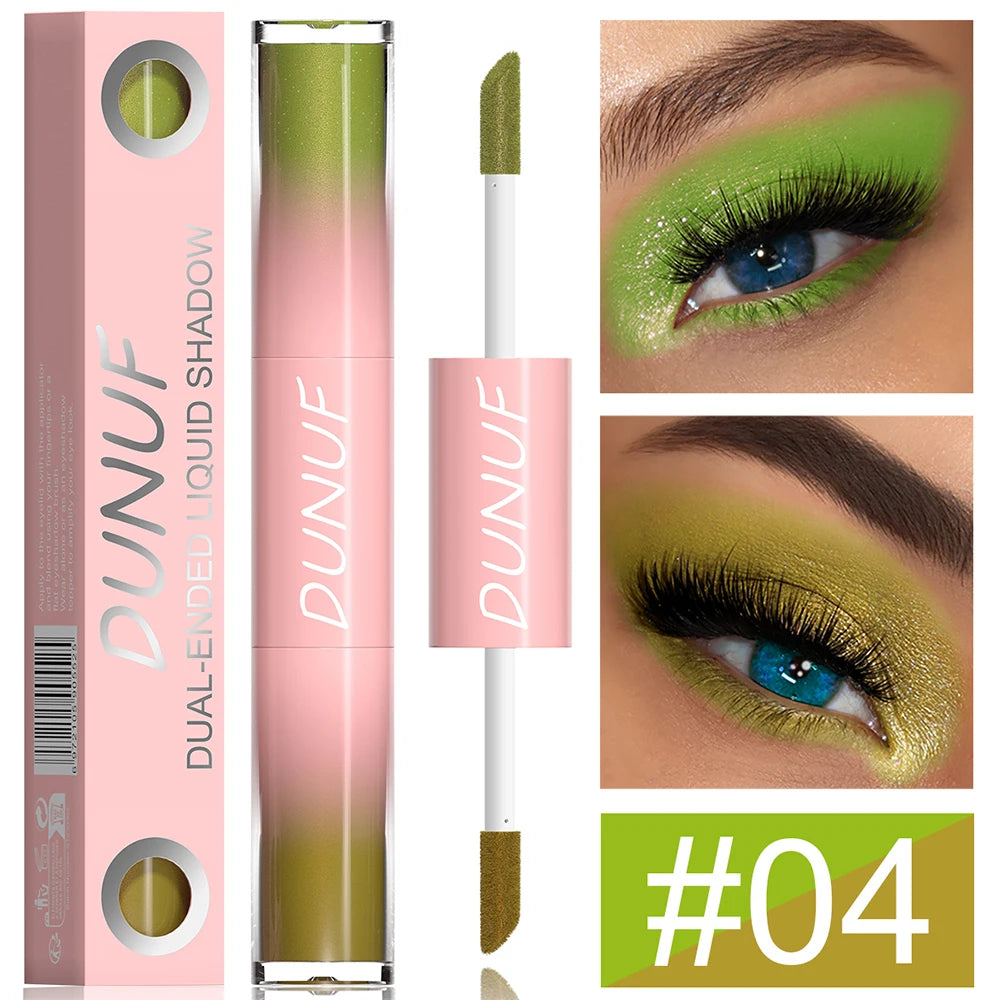 Double-head Punk Metallic Liquid Eyeshadow Stick Dark Glitter Matte Sequins Bicolor Shimmer Eyes Makeup Cream Pencil Waterproof