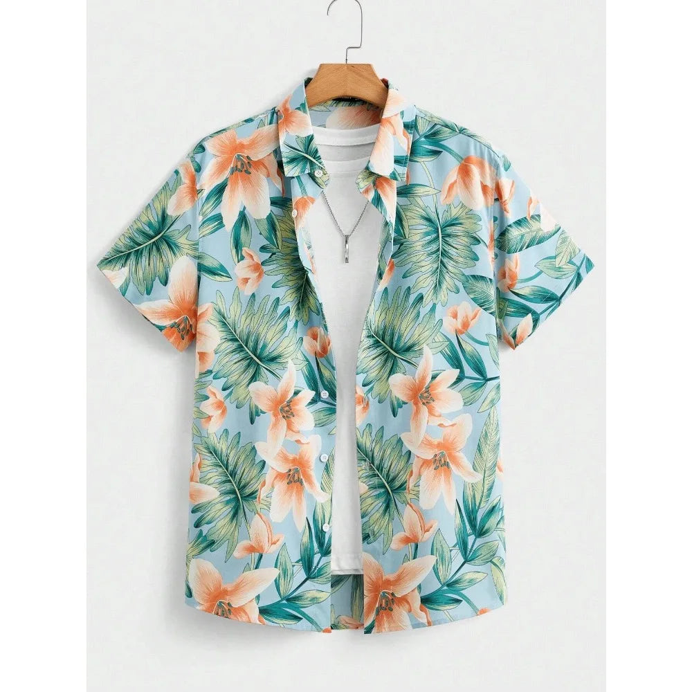 Men’s Printed Casual Shirt – Hawaiian Retro Oversized S–5XL