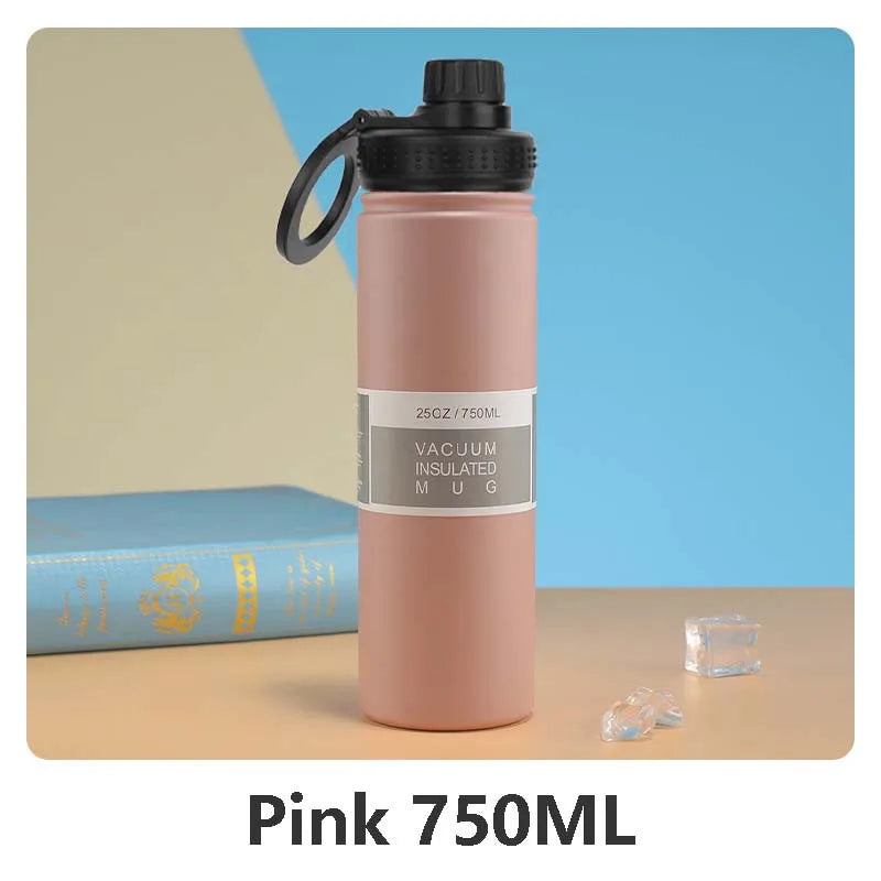 750ml Stainless Steel Vacuum Insulated Water Bottle with Magnetic Phone Holder