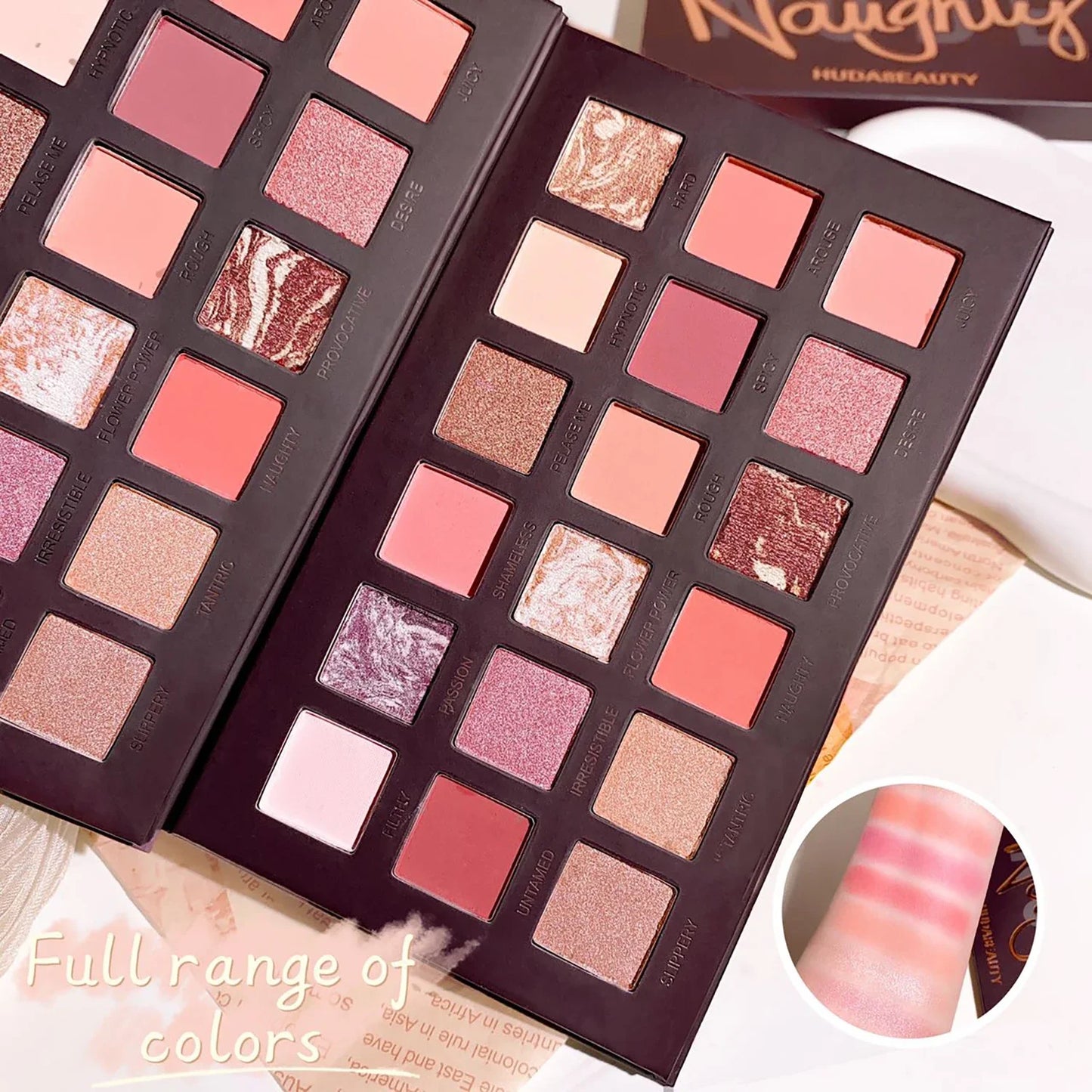 18-Color Eyeshadow Palette – Matte & Glitter, High Pigment,  Long-Lasting, Smudge-Proof, Perfect for Daily & Party makeup