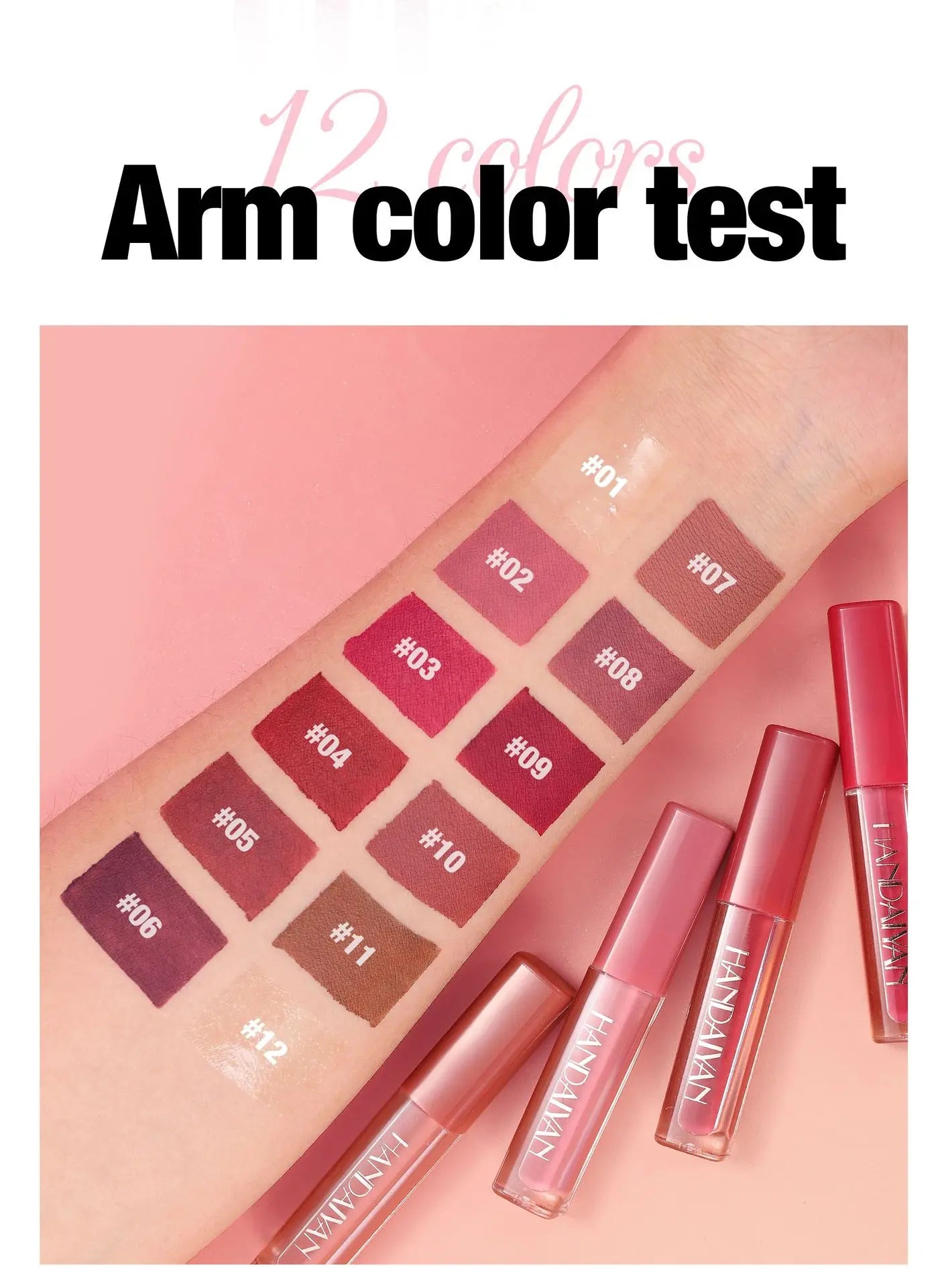 4Pcs Non-Stick Cup Matte Finish Liquid Lipstick Kit Long-Lasting Waterproof Highly Pigmented Clear Lip Gloss Set for Gift Beauty