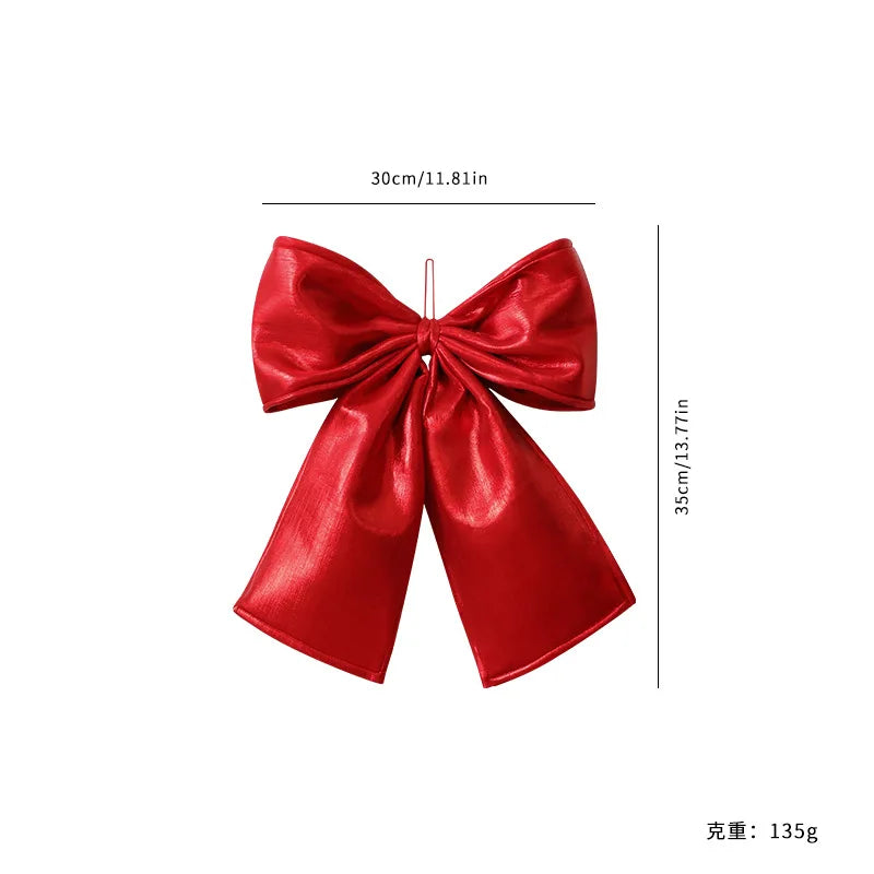1PC Christmas Bow Red Velvet Christmas Tree Toppers Ornament Large Wreath Bows Door Wall Decor New Year Xmas Party Decoration