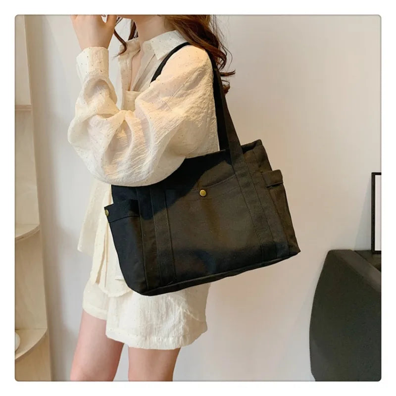 Women’s Canvas Tote Bag – Large Capacity Shoulder Bag
