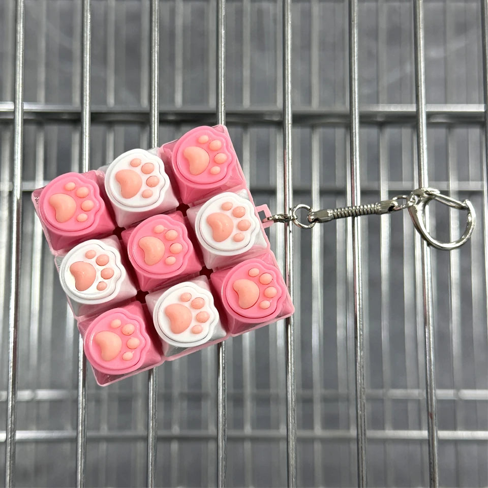 ZAKOL Keyboard Fidget Toys Crystal Keycap Keychain Stress Relief Fingertip Gadget Decompression Toys Clicker Fidget Toy