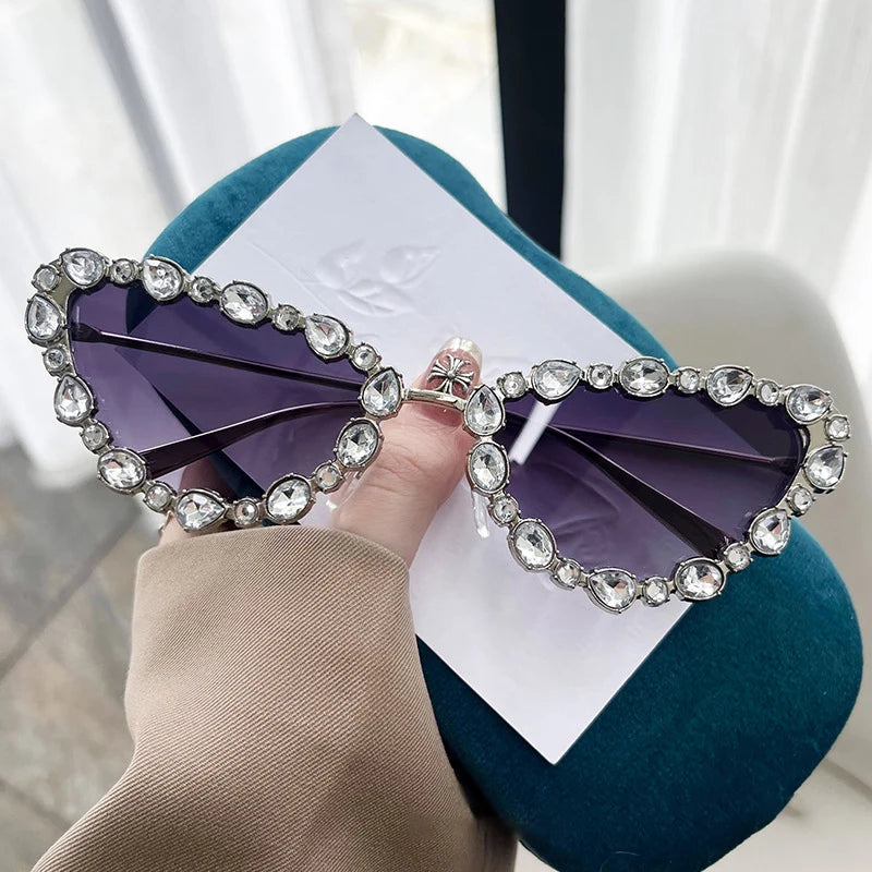 2025 Luxury Diamond Cat Eye Sunglasses – Women’s Trendy Party Shades