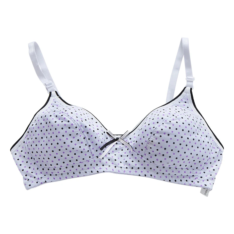 Girl Candy Color Cute Bras Dots Bowknot Casual Bralette Women Fashion Sport Tops Clothing for Small Bust