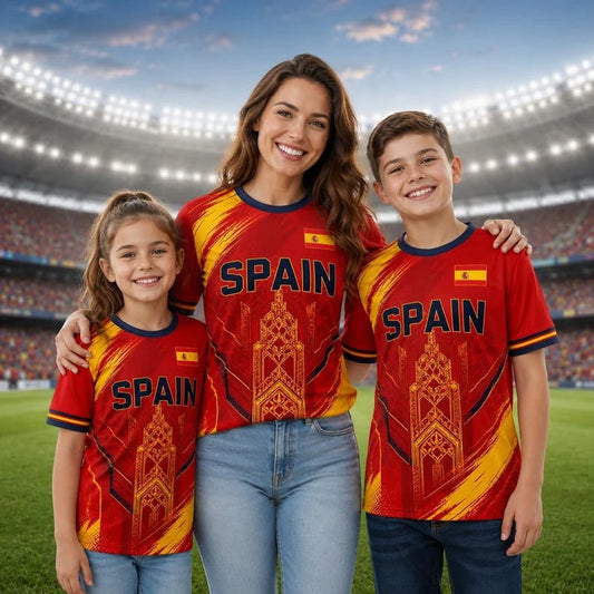 SPANISH FOOTBALL JERSEY CASUAL T-SHIRT SUMMER TOP SPORTY STYLE ESSENTIAL FOR OUTDOOR  CHILDREN'S TRAINING WEAR FASHIONABLE