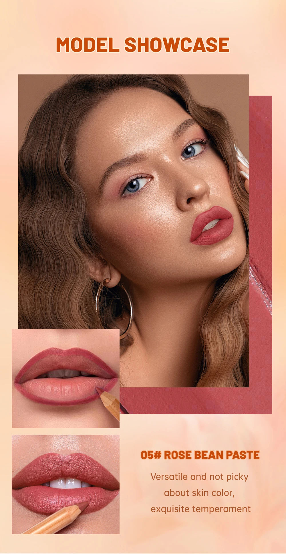 QIBEST Lip Liner Pencil Contour Matte Lipstick Pens Smudge Proof Silky Lipliner Not Easy Fade Outline Sculpt Lipliner Makeup Set