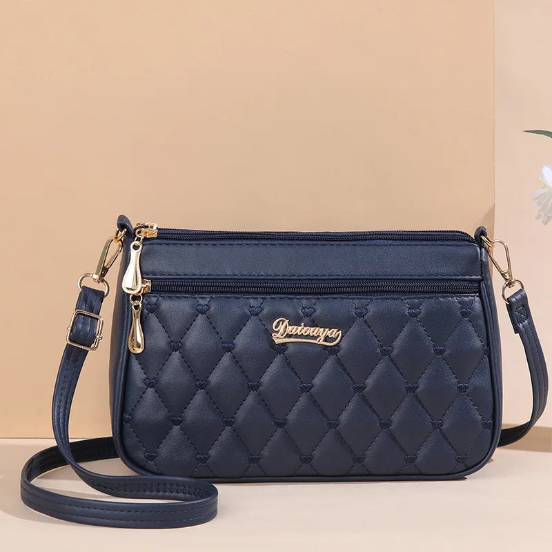 👜 Embroidery Messenger Bags Women Leather Handbags - حقيبة كتف نسائية مطرزة جلدية مع كُرة زينة أنيقة