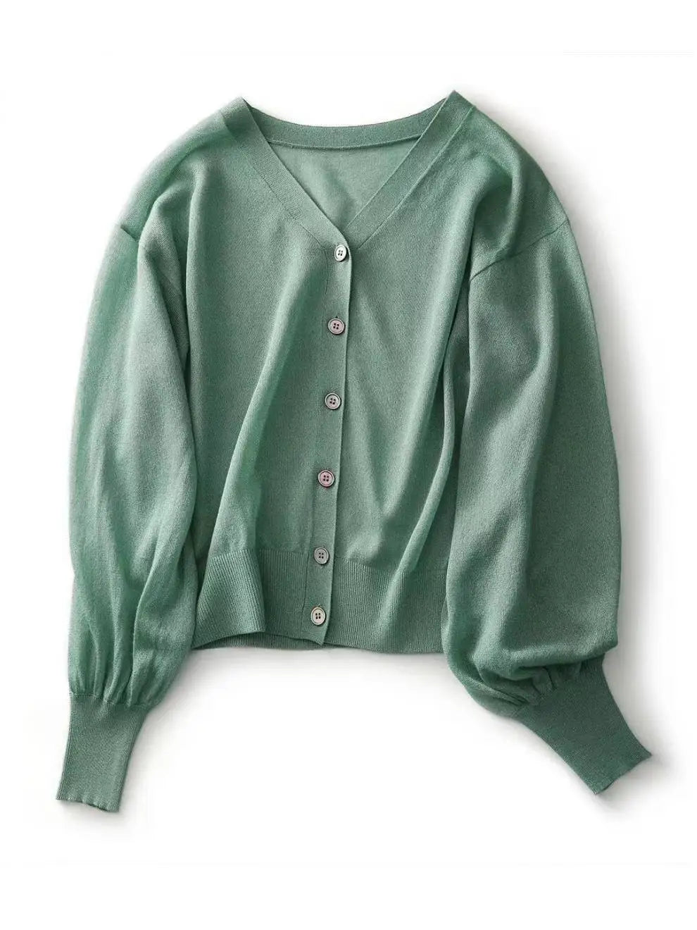 Women Elegant V Neck Single Breasted Thin Sun-proof Cardigan Elegant Korean Knit Simple Solid Sheer Tops Summer Casual Outwear