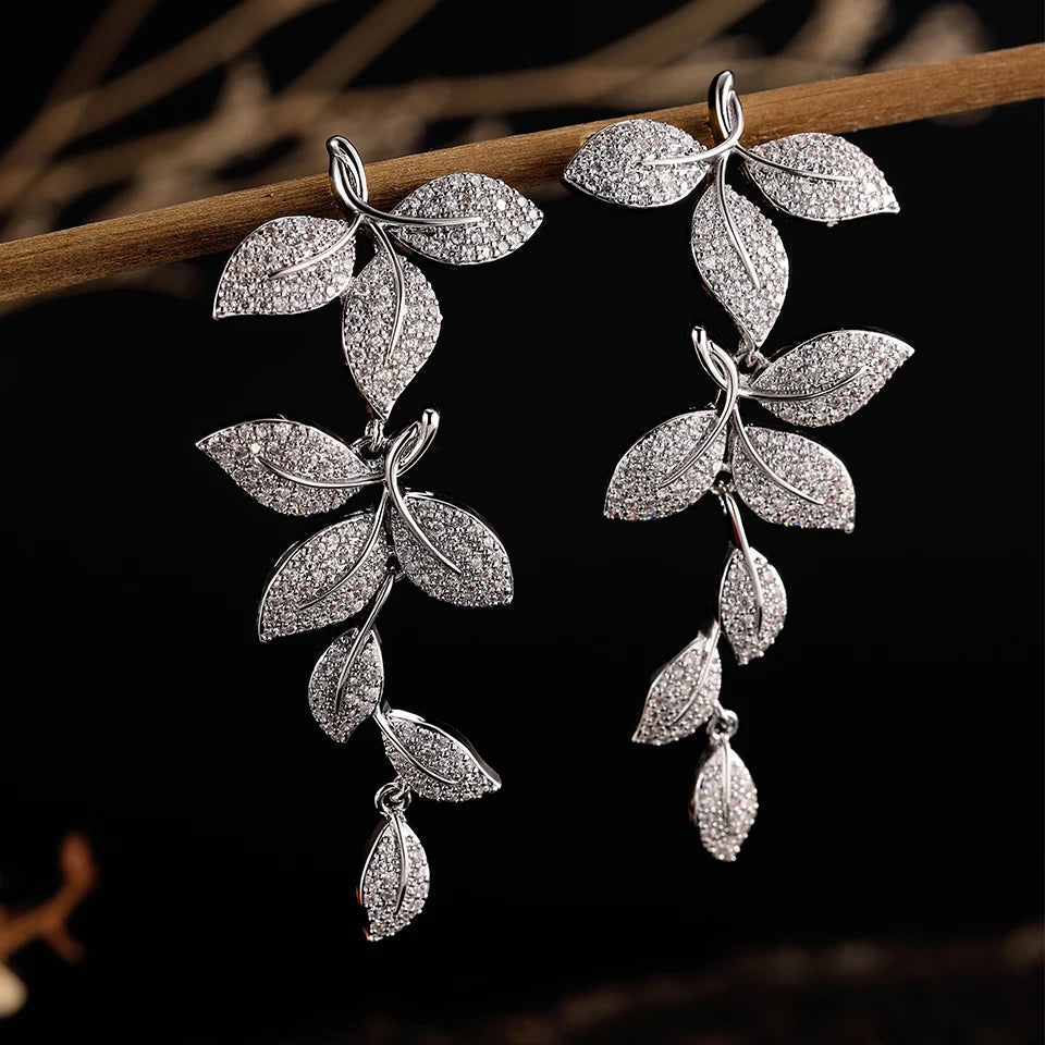 ZAKOL Clearance AAA Cubic Zirconia Wedding Bridal Dangle Earrings for Women Shiny Zircon Luxury Party Jewelry