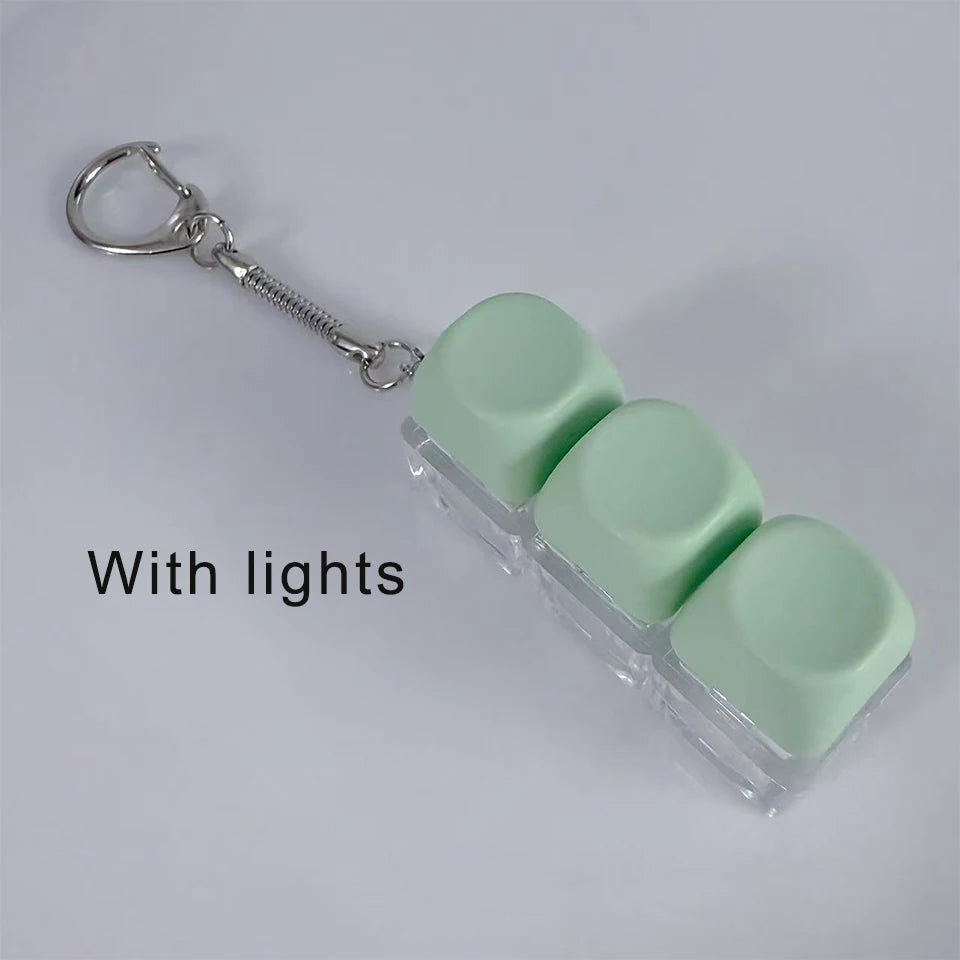ميدالية مفاتيح زاكول بألوان الماكرون، تفاعلية بإضاءة LED، غطاء مفتاح فوضوي، اصنعها بنفسك، لعبة تخفيف التوتر للوحة المفاتيح، زينة للحقائب وميدالية مفاتيح