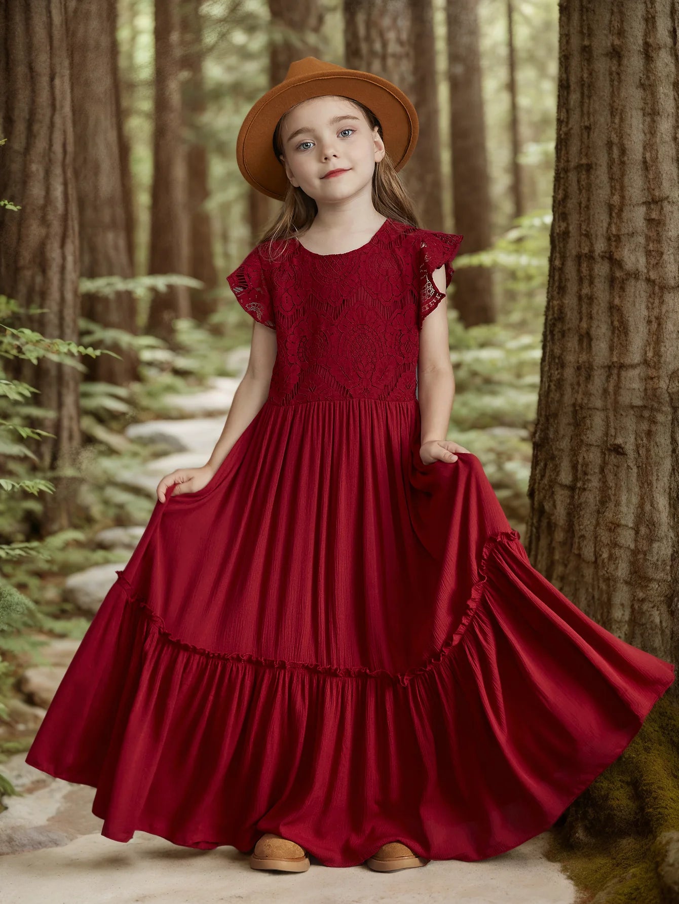3-14 years Girls Lace Bohemia Long Dresses