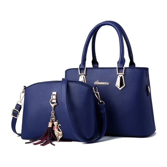 Mother-Daughter Handbag Set – Large Capacity Shoulder & Handheld Bag with Soft Polyester Lining