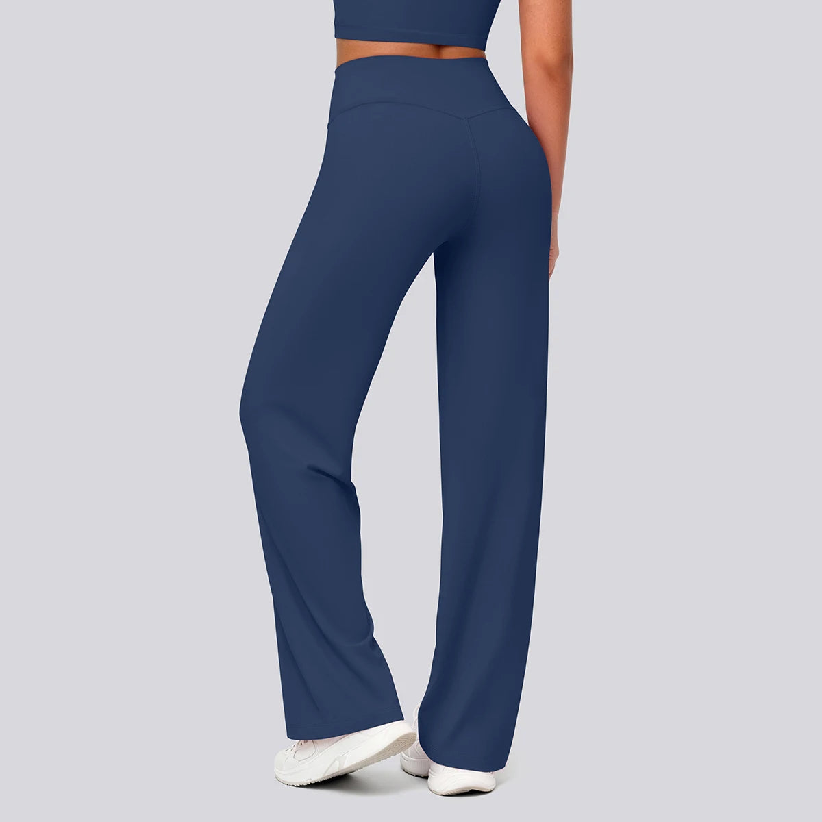 Rooftrellen Women's Sports Pants Bell-bottoms High Waisted Gym Loose Wide Leg Pants Solid Color Thin Fitness Sports Female Pants