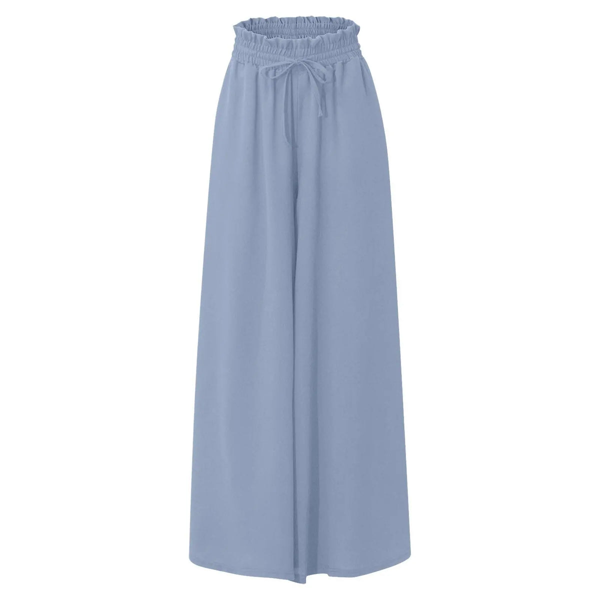 Women Casual Elastic Waist Wide Leg Pants Summer Elegant Drawstring Loose Straight Trouser Elegant Solid Pants Vacation Beach