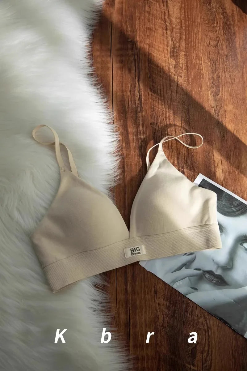 MOYISU Wholesale French Lady Triangle Cup Lingerie for Women No Underwire Comfort Anti-sag Small Bra Cover No Trace Summer Thin