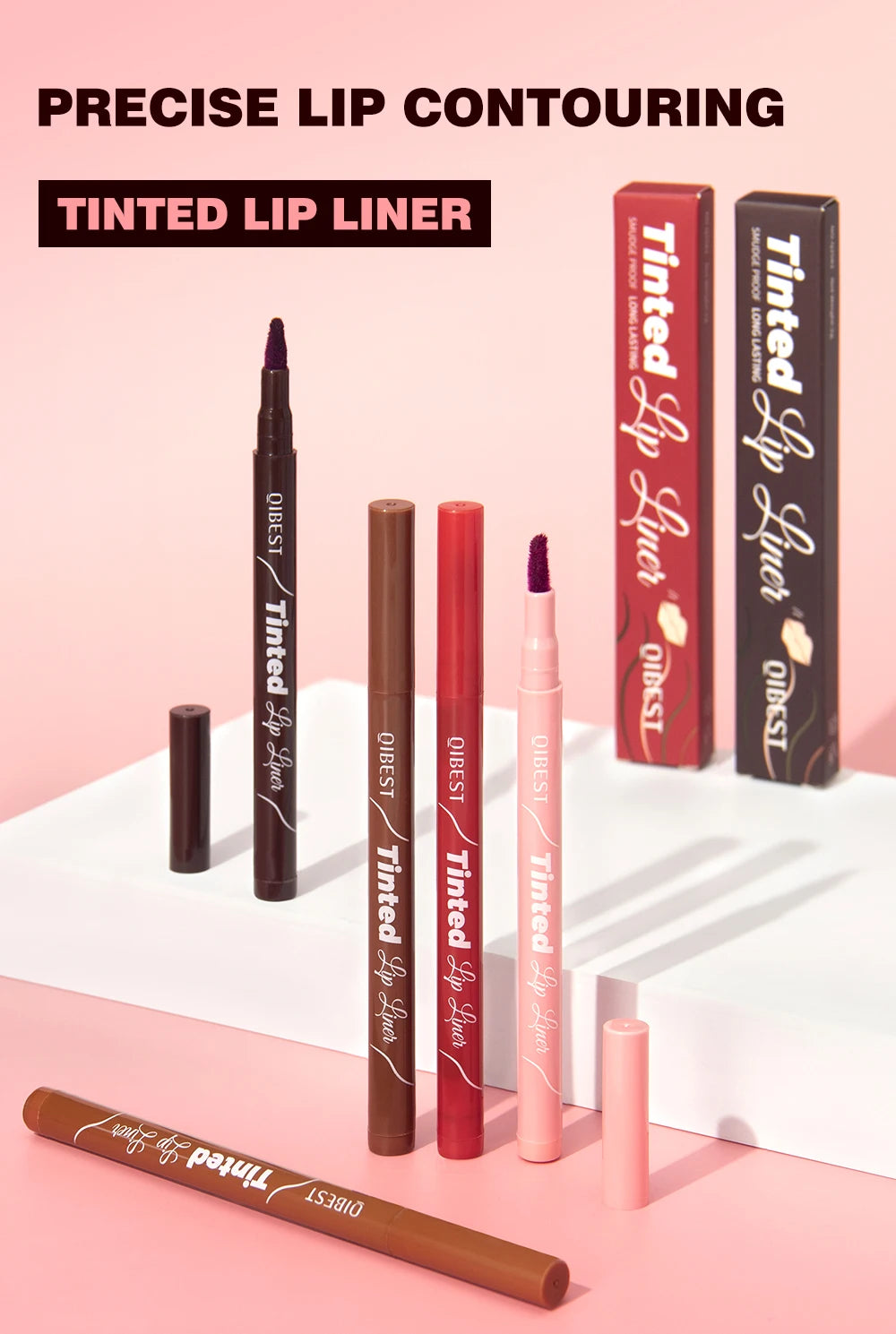 Matte Lip Liner Waterproof,Sweatproof,Multi-color Correcting Liquid Lipstick Pen Sexy Red Brown Lip Makeup Outline Lips Contour