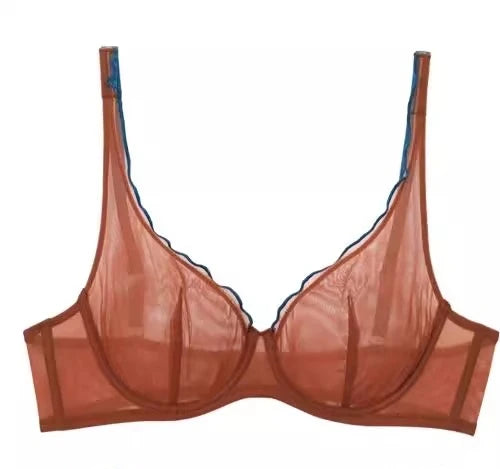 Minimizer Bra Plus Size Underwire French Style Triangle Cup Push Up Mesh Sensual Lingerie Set Support 32-40 MOYISU Bra Set S-2XL