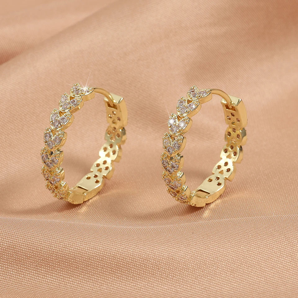 ZAKOL Elegant Micro Paved Zircon Big Hoop Earring for Women Luxury Bridal Wedding Engagement Party Jewelry