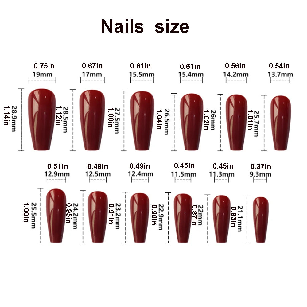 Medium long fake nails gradient purple blue colors with rhinestones design full cover reusable ABS press on Artificial nail