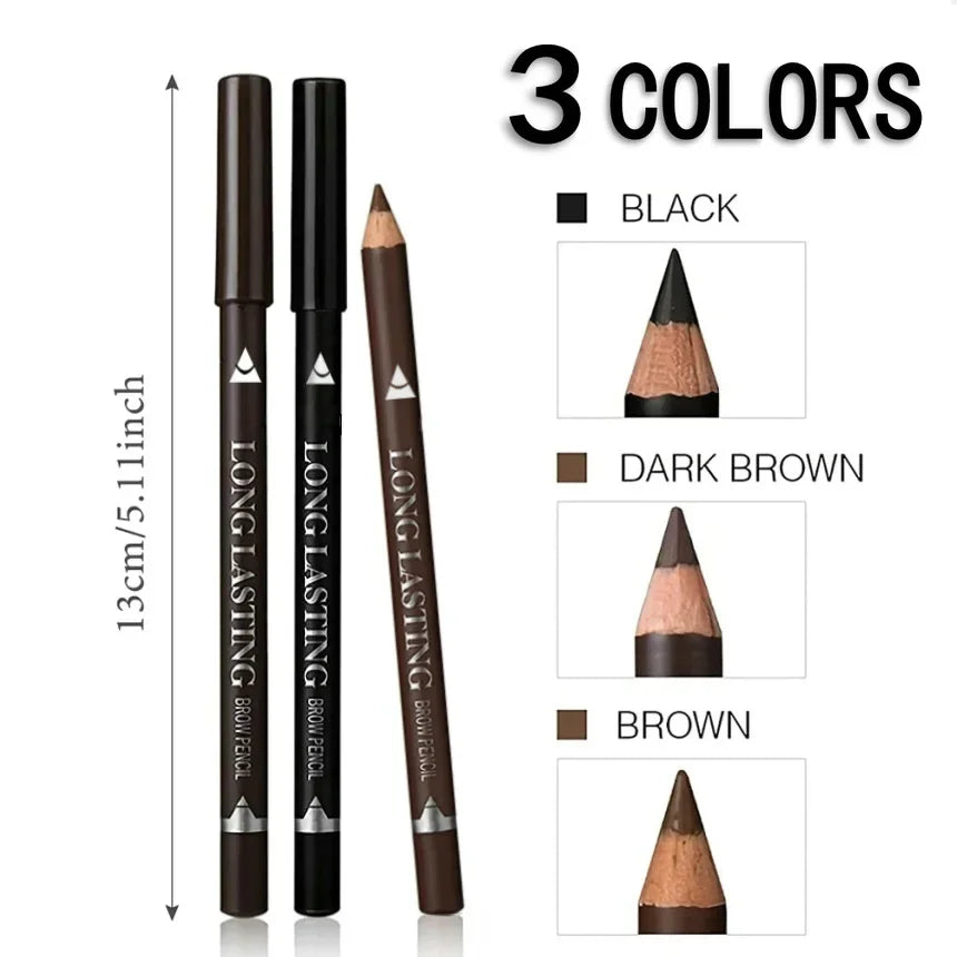 6/12Pcs Eye Brow Pencil Waterproof Professional Women Eye Makeup Pen Easy Color Natural Black Brown Cosmetic Beauty Eyebrow Tool