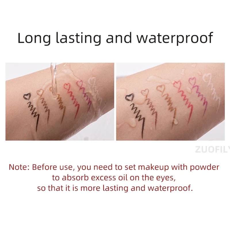 1pc Waterproof Eyeliner Gel Pencil Matte Silkworm Eyeliner Pen Brown Lasting Not Blooming Quick Drying Eye Liner Gel Pen Makeup