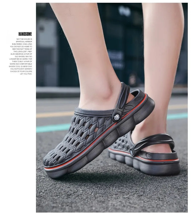 Summer Men's Clogs Sandals Man Home Garden Shoes Comfortable Men Slippers Non-Slip Soft Bottom Flip Flop Sandals Big Size 46 47