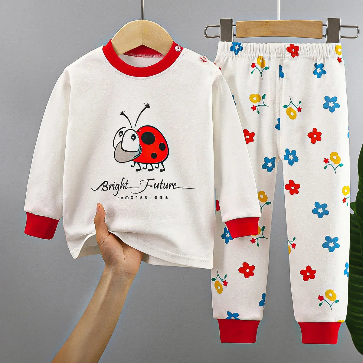 New Kids Boys Girls Pure Cotton Pajamas Cute Cartoon Long Sleeve Pyjamas Toddler Baby Autumn Sleepwear Children's Clothing Sets