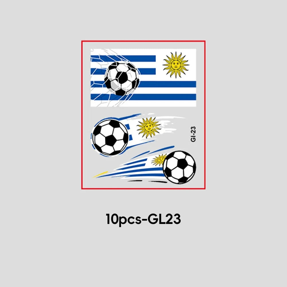 Soccer Fan National Flag Face Tattoo Stickers - ملصقات وشم مؤقتة بأعلام الدول لمشجعي كرة القدم