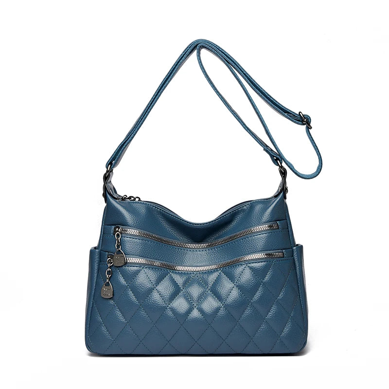 High Quality Shoulder Bags for Women Quilted Soft Leather Crossbody Bag Large Capacity Versatile for Daily Commute Sac New 2026