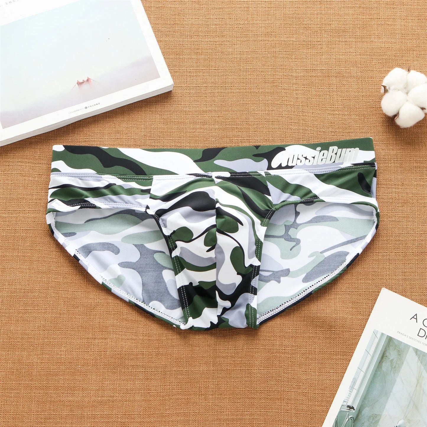 Men's cool summer camo low waist men's briefs