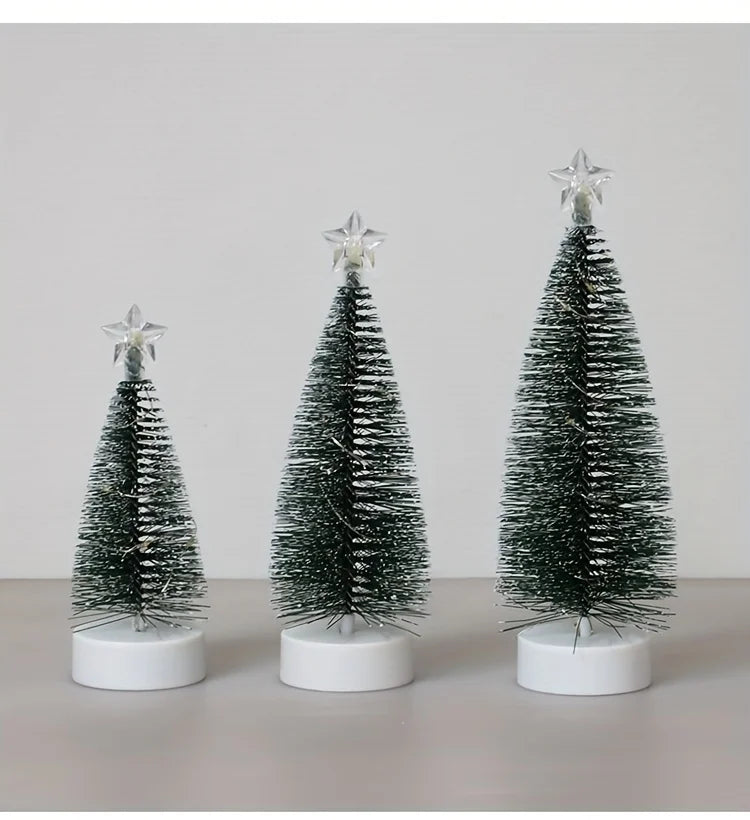 3pcs Large, Medium, And Small Christmas Trees, LED Wire Light Trees, Decorations, Scene Arrangement Additions, Holiday Lighting